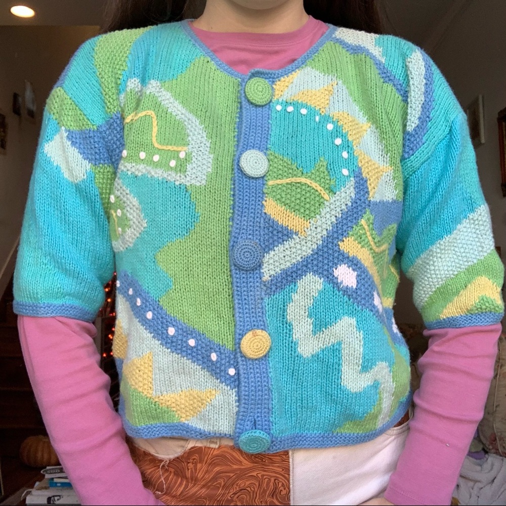 Handmade funky knit sweater ♥️